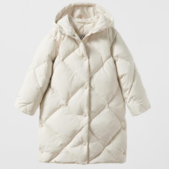 Zara Kids Cream Down Puffer Jacket - Picture 1 of 1